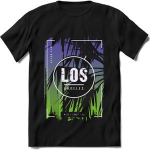 Los Angeles | TSK Studio Zomer Kleding  T-Shirt | Blauw - Groen | Heren / Dames | Perfect Strand Shirt Verjaardag Cadeau Maat 3XL