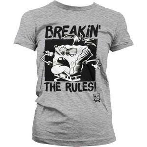 SpongeBob SquarePants Dames Tshirt -XXL- Breakin' The Rules Grijs