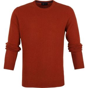 Suitable - Lamswol Trui O-Hals Brique Oranje - Heren - XXL - Regular-fit - Mannen trui van Wol