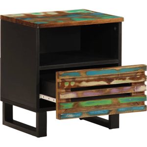 vidaXL Nachtkastje van gerecycled hout 40x34x46 cm Nachtkastje - Industrial Design - Vintage Meubilair - Houten Nachttafel - Recycled Wood Furniture