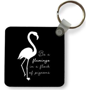 Sleutelhanger - Uitdeelcadeautjes - Flamingo - Letters - Wit - Plastic