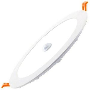 LED Downlight Slim - Facto Dury - PIR Bewegingssensor 360° + Dag en Nacht Sensor - 20W - Helder/Koud Wit 5700K - Inbouw - Rond - Mat Wit - OSRAM LEDs