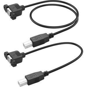 2-in-1 printerkabel 2 meter micro USB 2.0 + Type C naar USB B voor computer, scanner, elektrische toetsenborden, digitale piano, MIDI-controller en meer