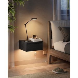 Nancy's Bova Nachtkastje set van 2 - Zwevende - Met verlichting in 3 kleuren - Zwart - ± 40 x 35 x 20 cm
