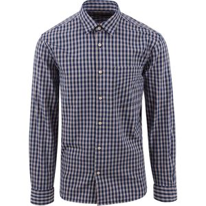 Marc O'Polo - Overhemd Ruiten Donkerblauw - Heren - Maat L - Regular-fit