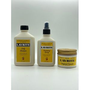 Layrite set - Shampoo 300ml - Grooming spray 200ml - Original deluxe pomade 120gr.