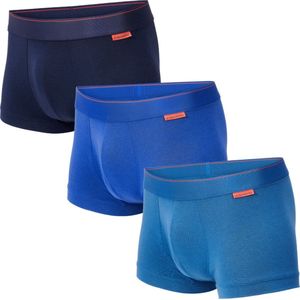 Undiemeister Trunks multipack - Korte Boxershort heren - Ondergoed - Gemaakt van Mellowood - Onderbroek mannen - Boxer briefs - Blauwtinten - 3-Pack - XL