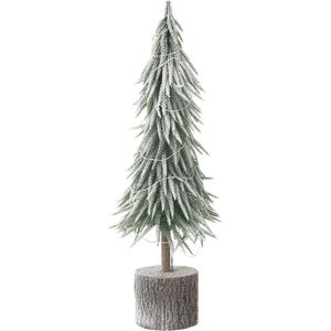 J-line - Kerstboom A+led Kunststof Sneeuw Groen Large - 13x13x60cm