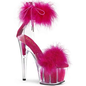 Pleaser - ADORE-724F Sandaal met enkelband, Paaldans schoenen - Paaldans schoenen - 44 Shoes - Roze/Wit