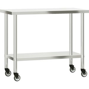 vidaXL-Keukenwerktafel-met-wielen-110x55x85-cm-roestvrij-staal