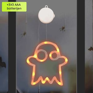 Halloween Verlichting Raam Mega Spook - 20 cm - Met Zuignap