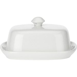 Terrine botervloot geschenkdoos - wit porselein - 14 x 11 cm