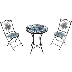 AXI Amélie 3-delige Mozaïek Bistroset Multikleur �– Metalen frame met keramische tegel – Balkonset 2 stoelen en tafel