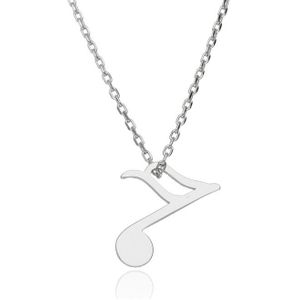 Muzikale Ketting - Musiek Ketting Zilver - Zilveren Ketting Musiek - Muzieknoten Ketting - Music Note Necklace - Amona Jewelry