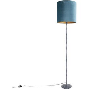 QAZQA simplo - Retro Vloerlamps-sStaande Lamp - 1 lichts - H 1790 mm - Blauw - Woonkamers-sSlaapkamers-sKeuken