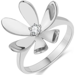 Twice As Nice Ring in zilver, grote bloem 56