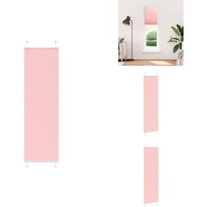 vidaXL Plisségordijn - Geplooide Jaloezieën - Geplooide Zonwering - Plisse Blind - Plissé rolgordijn 55x200 cm stofbreedte 54,4 cm polyester roze