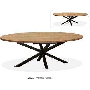 Maxfurn - Ovale uitschuiftafel 220/280 | Zeer krasvast | Kleur: Barley