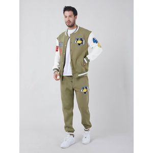 Varsity - Mannen Trainingspak Herfst Winter Mannen Set Merk Sport Jasje + Broek 2 Stuks Set Fashion Casual Trainingspak 2023 Heren Kleding - S