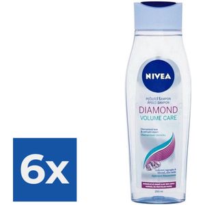 Nivea Shampoo - Diamond Volume Care 250 ml - Voordeelverpakking 6 stuks