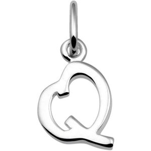Lucardi Dames Zilveren letterhanger Q - Hanger - 925 Zilver - Zilverkleurig