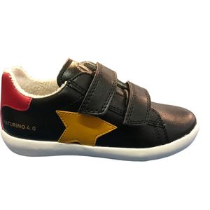 Naturino 4.0 - Annie Hybri - Mt 25 - velcro's gele ster vegan sneakers - Zwart