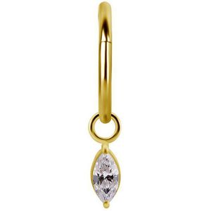 18 Karaat Goud Segment Ring met Marquise Swarovski Zirkonia Hanger