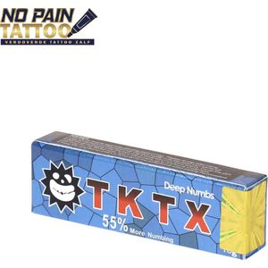 NO PAIN TATTOO® TKTX - Blauw 55% - Tattoo crème - verdovende Creme - Tattoo zonder pijn - Snelwerkend en langdurig -Zalf voor tattoo -10 g