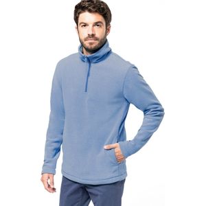 Kariban Fleece trui - sky blauw - halve ritskraag - warme winter sweater - heren - polyester XL