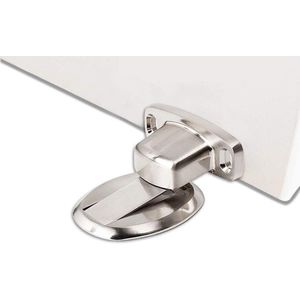 Deurstopper Zilveren metalen deurstop zonder boren - Set van 2 magnetische vloer deurhouders