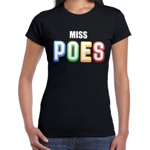Fout Miss POES t-shirt zwart voor dames - fout mispoes fun shirt XL