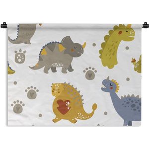 Wandkleed - Wanddoek - Dinosaurus - Kinderen - Design - Jongens - Meisjes - Kinderen - 120x90 cm - Wandtapijt