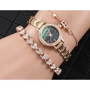 Horlogebox voor dames - geschenkdoos - cadeau set met horloge - armband - valentijn cadeautje voor haar - goud-goud