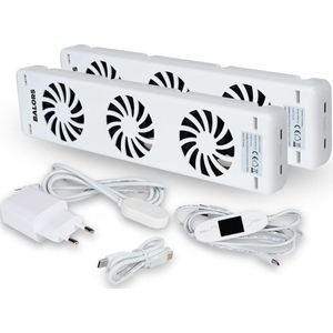 BALORS® Radiator Ventilator Double set – Digitaal display - Instelbare temperatuurinstelling - Energiezuinig - Past op elke radiator & Makkelijk te installeren - Energie besparen door betere warmteverdeling - Radiatorventilatoren
