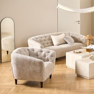 2-zits Bank Flora Beige Juto 150cm - Giga Living
