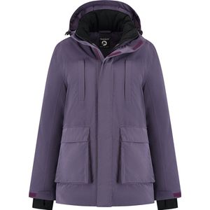 Travelin' Thyra - Dames parka - Afneembare capuchon - Winterjas - Donkerpaars