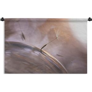 Wandkleed Abstracte Bloemen - Absracte close-up van paardenbloem zaden Wandkleed katoen 150x100 cm - Wandtapijt met foto
