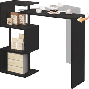 Moderne Bartafel met 3 Planken - Draaibaar en Veelzijdig - 134x38x112 cm