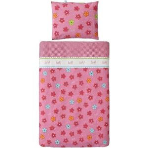 Lief! Lifestyle Dekbedovertrek Roze – 150x120x2cm | Hoeslaken met Roze Bloemenprint | Beddengoed | Lakens