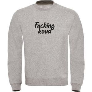 Sweater Grijs XL - Fucking koud - soBAD. | Foute apres ski outfit | kleding | verkleedkleren | wintersporttruien | wintersport dames en heren