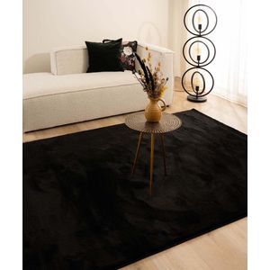 Velours vloerkleed - Flair zwart 300x400 cm
