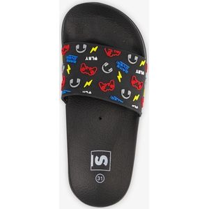 Jongens badslippers met game opdrukken - Zwart - Maat 28