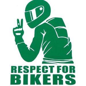 Groene respect for bikers autosticker - auto sticker - ca 15 x 15 cm