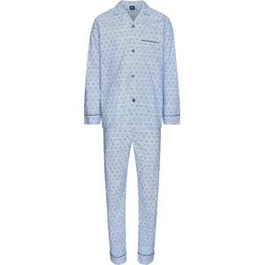 Pastunette Heren Pyjama katoen met knoopsluiting - 50 - Blauw.