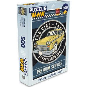 Puzzel Vintage - Oldtimer - Auto - Legpuzzel - Puzzel 500 stukjes