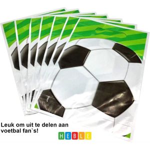 Heble® - 10 Voetbal-Uitdeelzakjes voor Traktatie-Cadeautjes - Kinderfeestje-Snoepzakjes