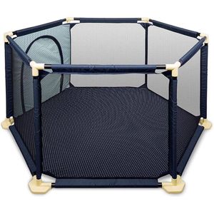 Ultralichte opvouwbare baby- en peuterbox met antislip kantelbeveiliging - veilig rooster - eenvoudig te monteren en demonteren - Navy - babybox - peuterbox Inklapbare box
