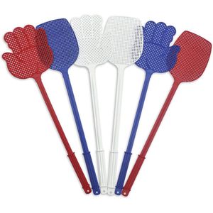 Vliegenmepper - Innovatief Geen Vlek Klap Shatter Bulk Heavy Duty Duurzaam - 6 Pack Plastic Lange Handvat - EU Made