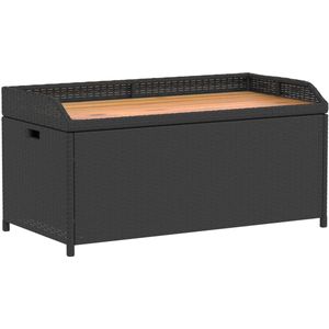 vidaXL-Opbergbankje-100x50x52-cm-poly-rattan-en-acaciahout-zwart