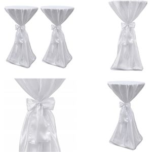 Statafelhoes met strik 60cm Wit (2 stuks) - Meubelhoes - Meubelhoezen - Statafelhoes - Statafelhoezen
